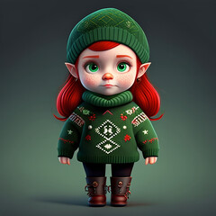 Ravishing Red-Haired Gnome Maiden with Pointy Ears