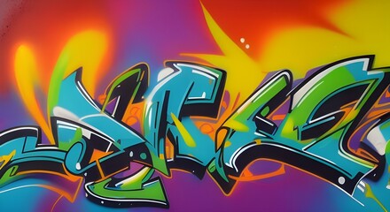 Obraz premium Vibrant Abstract Graffiti Art with Bold Shapes and Bright Colors | 031