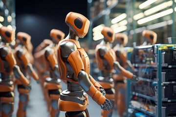 Robots work in production, streamlining manufacturing processes and increasing efficiency