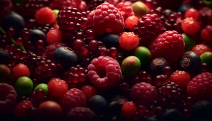 A large bowl of juicy, antioxidant rich berry fruit refreshment generated by AI