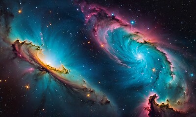 Obraz na płótnie Canvas Colorful space galaxy cloud nebula. 