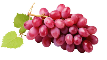  bunch of red grapes isolated on transparent background