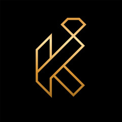 Letter K diamond luxury line logo
