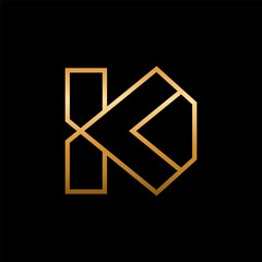 Letter K diamond luxury minimalist logo