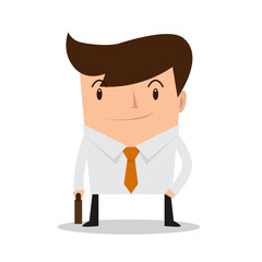 Businessman character vector illustration. Cute, smart, and good personality.