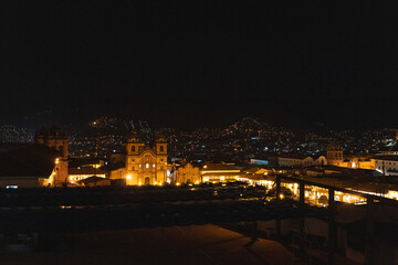 night view of the city in cusco