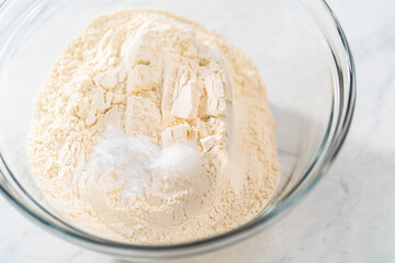 Lemon blueberry bundt cake with powdered sugar dusting