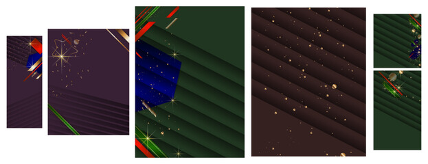 New Festive Night Christmas gold design black red green blue background abstract shiny color golden