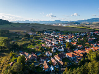 Aerial view of Liptovsky Jan village, Slovakia.  