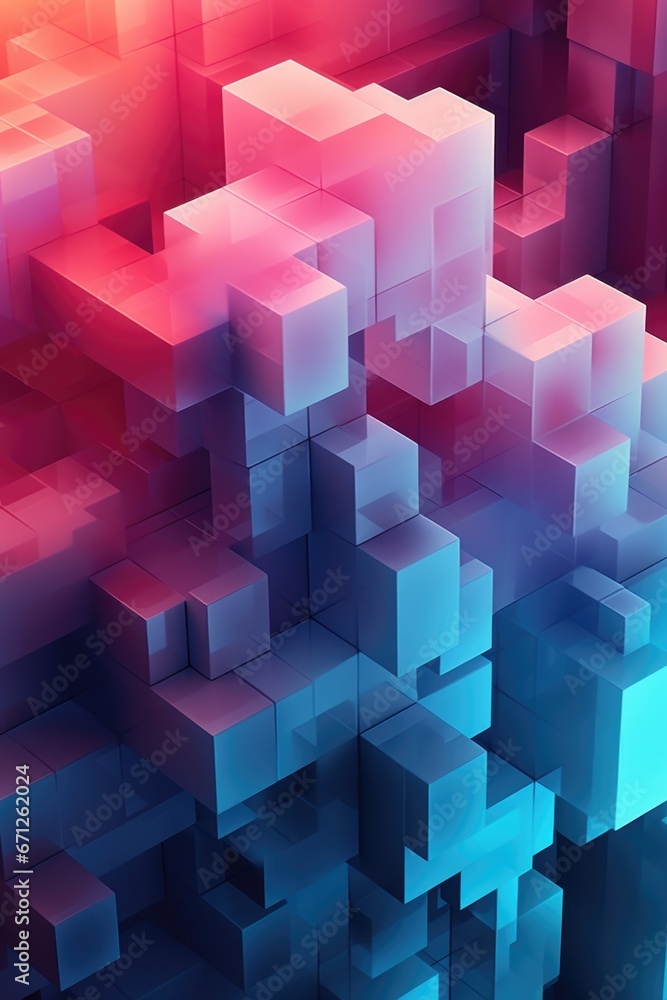 Poster A bunch of cubes stacked together. Can be used to represent unity, teamwork, or building blocks for success.
