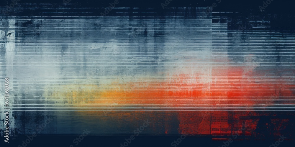 Poster An abstract painting depicting a red and orange sky. This vibrant artwork can add a touch of color and energy to any space.