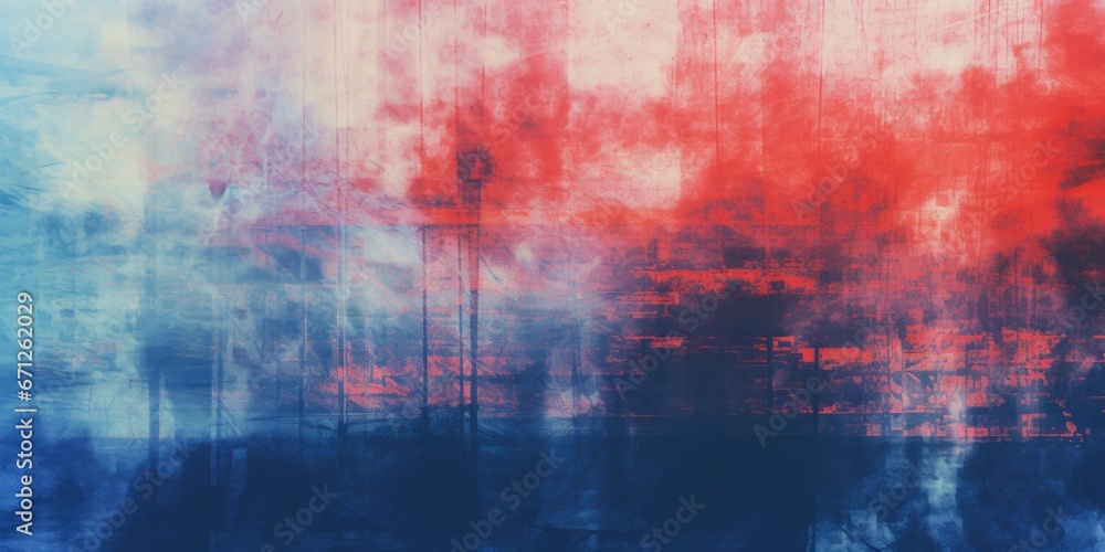 Leinwandbilder a painting featuring a vibrant red and blue sky. this artwork can be used to add a pop of color and 