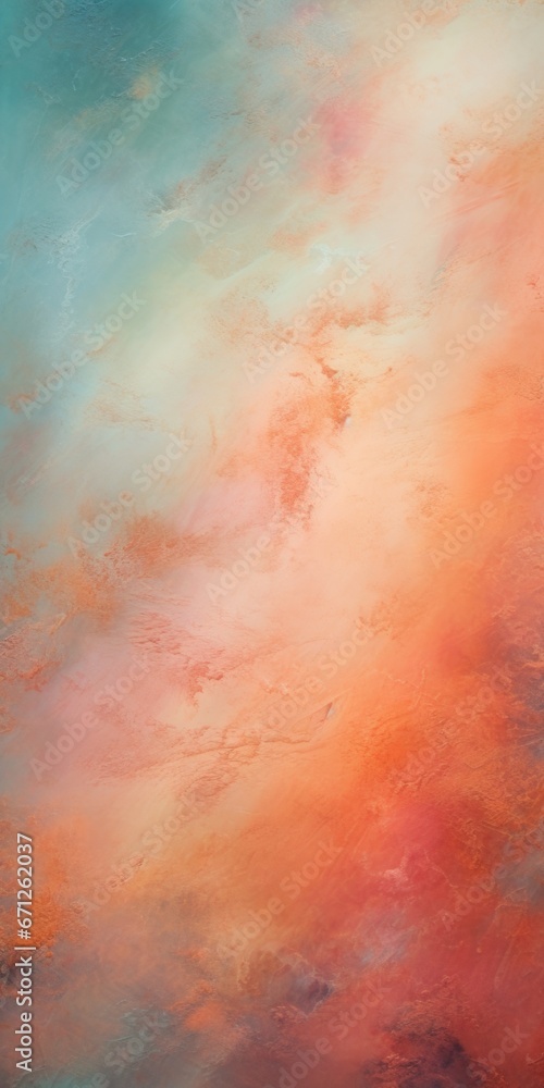 Poster an abstract painting featuring a vibrant red and blue sky. this artwork can add a touch of color and