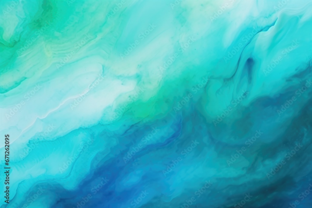 Poster An abstract painting featuring a combination of blue and green colors. This versatile artwork can be used to add a modern touch to any space.