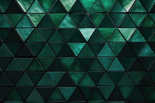 A detailed view of a green tiled wall. This image can be used to showcase modern interior design or as a background for graphic design projects.