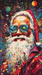 Fototapeta premium Neo pop art Christmas santa