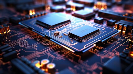 Close up view of circuit board