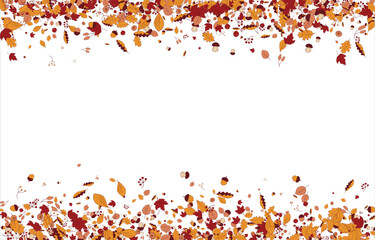 Vector autumn leaves background. For card, banner, poster, flyer, and web. Vector illustration