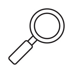 Magnifier line icon, research symbol vector graphic