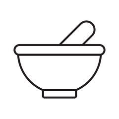 Organic herbal medicine bowl outline icon