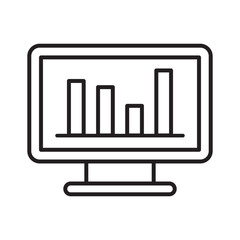 Science infographic data monitor outline icon