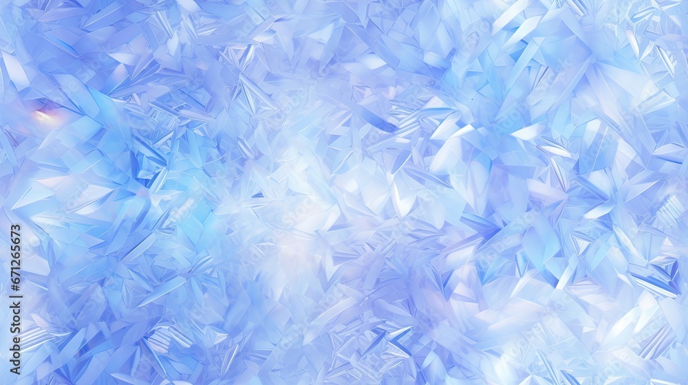 Poster a close up of a blue and white background with many small pieces of glass on the bottom of the image