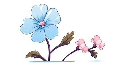  a blue and pink flower sitting on top of a white table next to a blue and pink flower on top of a white table.  generative ai