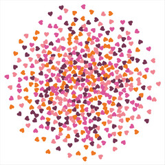 Vector edging, ribbon, border from hearts. Hand-drawn romantic pattern. Valentine's Day. Banner template. Vector illustration.