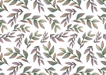 elegant Watercolor branches, leaves, Flower background. dark floral pattern for Wedding card, packaging paper, fabrics, wrapping gifts. rustic style wildflowers, coloured garden