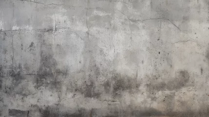 Fotobehang Raw concrete texture, cracks and scratches, industrial wallpaper © PhotoHunter