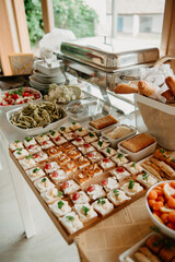A delicious appetizer. Calorie food. Catering for celebrations.
