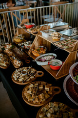 A delicious appetizer. Calorie food. Catering for celebrations.