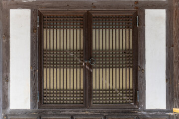 Door and sunlight in a traditional Korean room