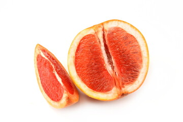 Grapefruit isolated on white background . Grapefruit fruit. Grapefruit slice isolated on white background.