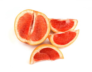 Fototapeta na wymiar Grapefruit isolated on white background . Grapefruit fruit. Grapefruit slice isolated on white background.