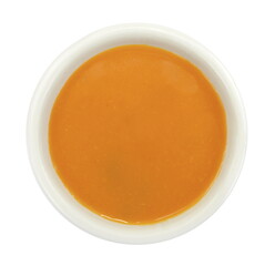 Pumpkin soup isolated on white