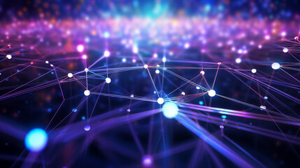 Data Network Illustration, Colorful Nodes and Connections