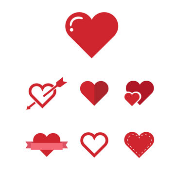 Heart shaped vector set. Heart Icon and love symbol