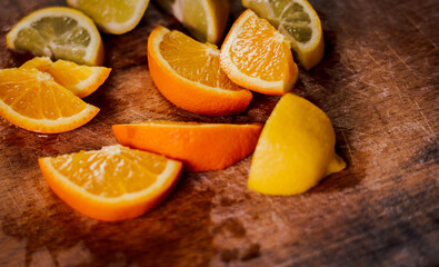 sliced orange and lemon