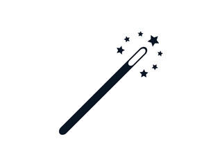 magic wand icon, Magician Stick with a star, wizard tool
