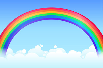 rainbow in the sky clouds design background