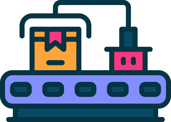 conveyor belt filled color icon. vector icon for your website, mobile, presentation, and logo design.