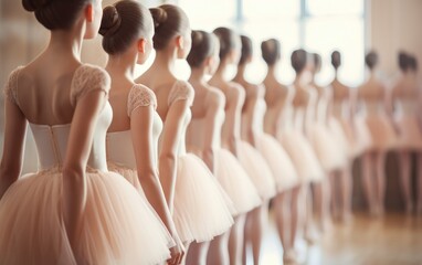 A beautiful close up photo of a ballet class