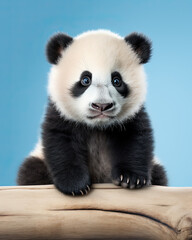 Fototapeta premium A cute little panda on a clean background