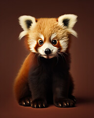Naklejka premium A cute little red panda on a clean background