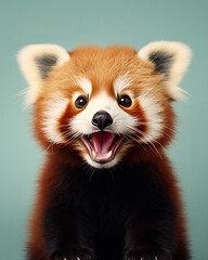 A cute little red panda on a clean background