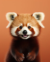 A cute little red panda on a clean background