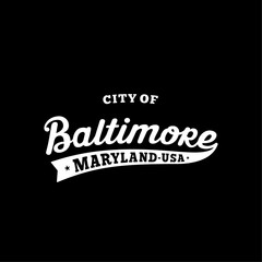City of Baltimore lettering design. Baltimore, Maryland typography design. Vector and illustration.