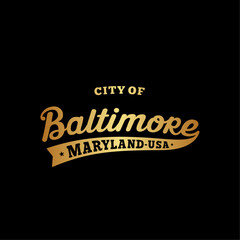 City of Baltimore lettering design. Baltimore, Maryland typography design. Vector and illustration.