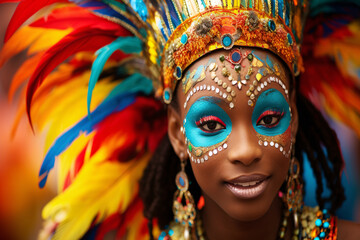 portrait of a girl at a carnival festival, generative ai